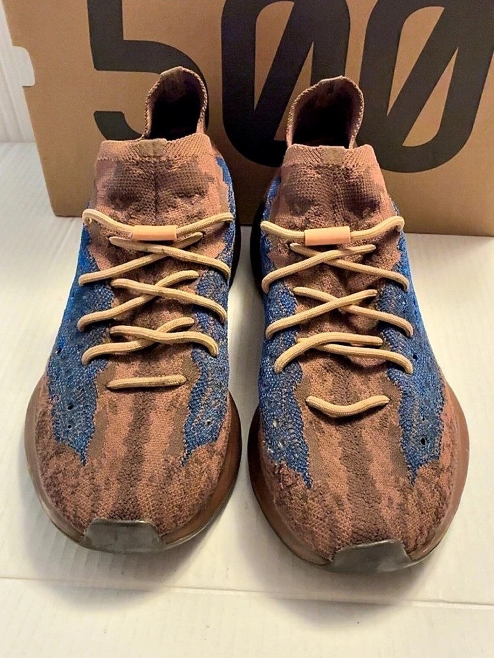 adidas Yeezy Boost 380 Covellite Brown & Blue Sneakers